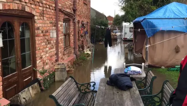 A flooded home