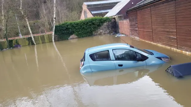 Flooded car