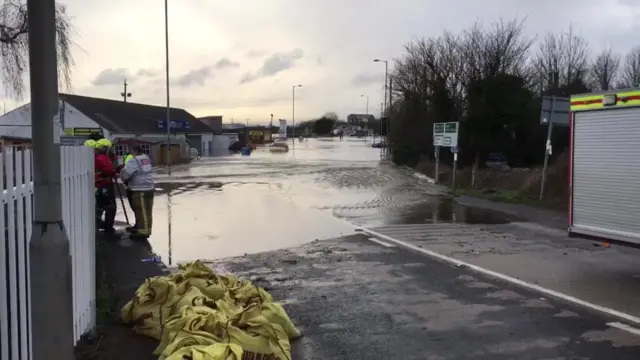 A flooded road