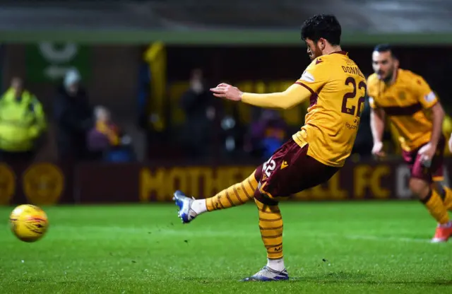 Liam Donnelly scores from the penalty spot