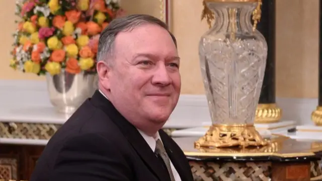 Mike Pompeo, pictured in Oman on 21 February