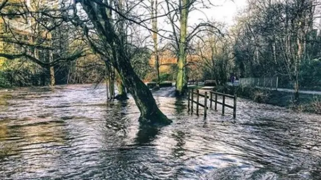 The Kelvin Walkway in Glasgow was completely submerged