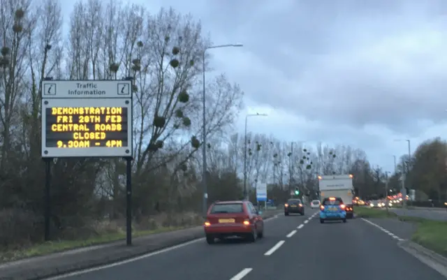 Road signs on A4