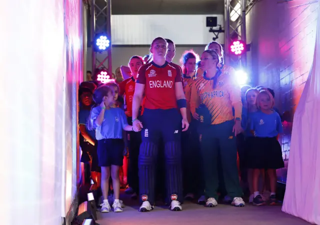 England and South Africa in the tunnel