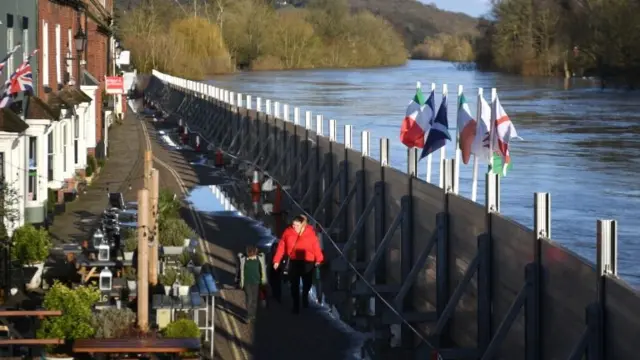 Flood barriers in Bewdley