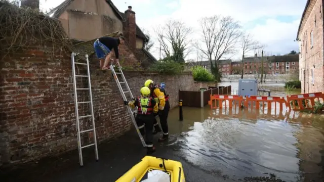 Fire crews checking buildings