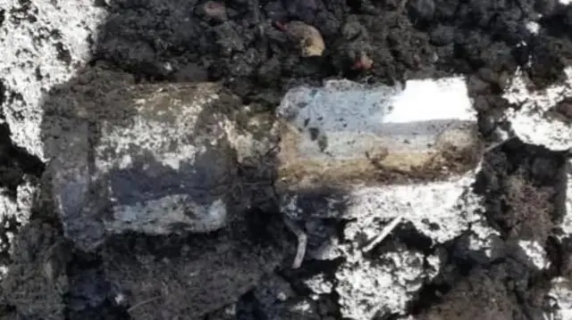 Mortar shell in soil