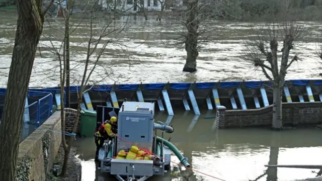 Flood barriers in Ironbridge