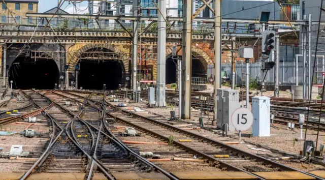 The track outside the station