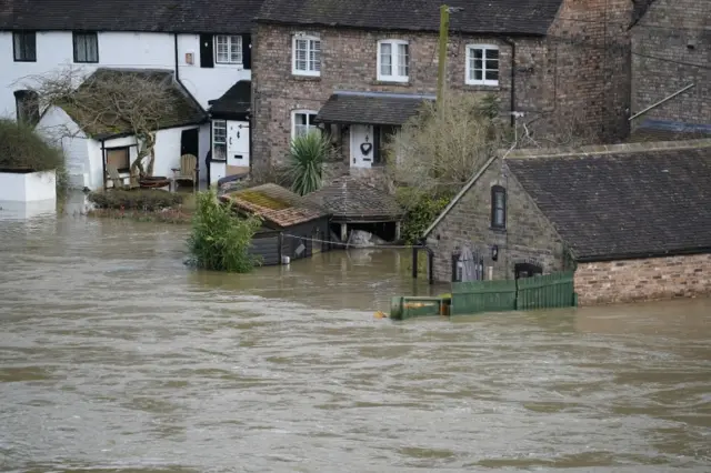 Flooded homes in Ironbridge