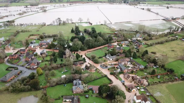 Flooding around Hampton Bishop earlier this month