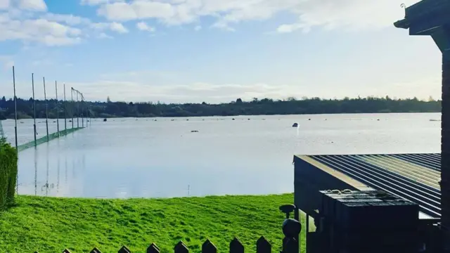 Flooded golf range