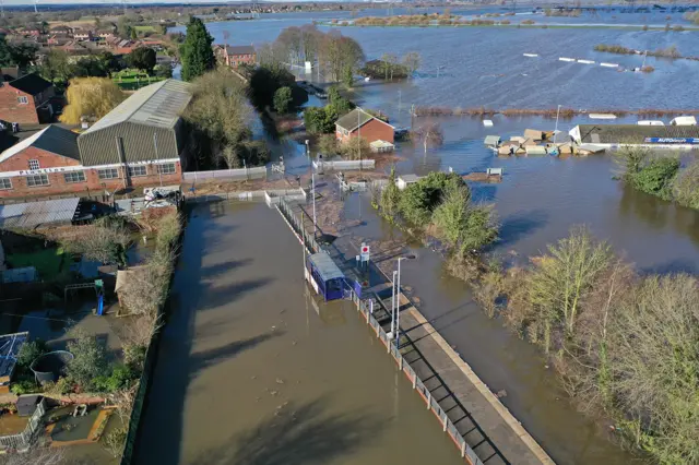 Flooded town