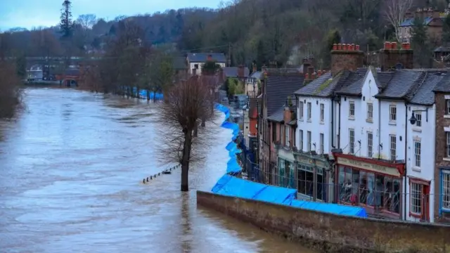 Flood barriers today in Ironbridge