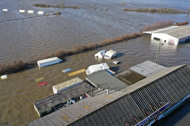 Flooded industrial property