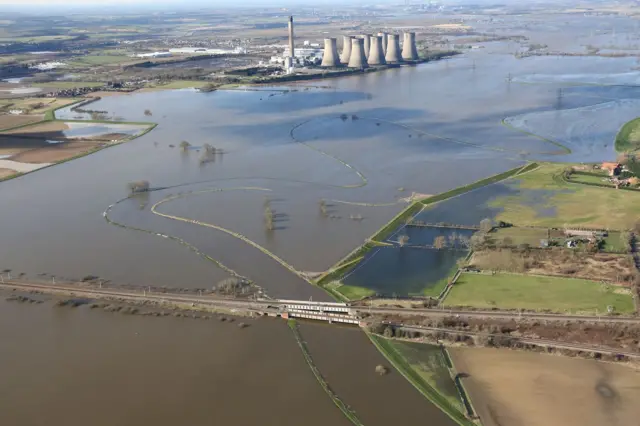 Aerial pic of area near Drax power station