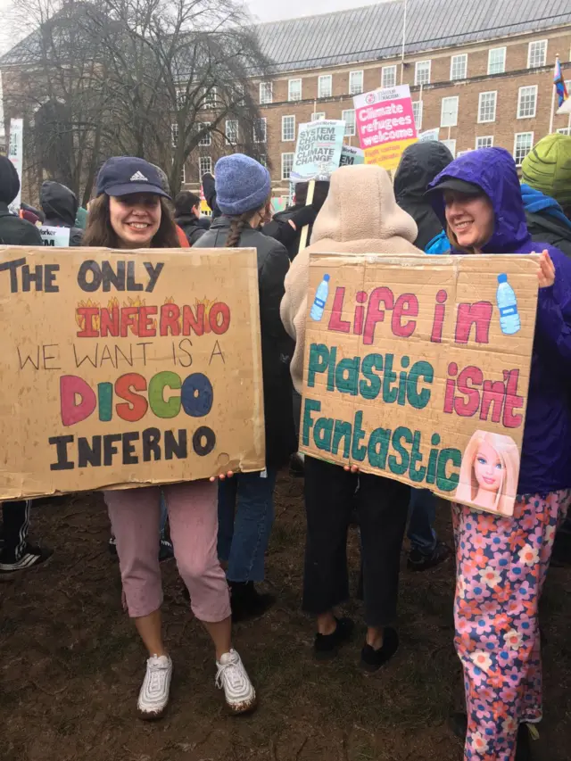 Protesters at Bristol's climate strike