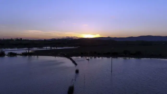 Flooding around Upton upon Severn