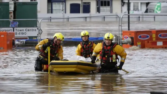 Rescue workers in Bewdley