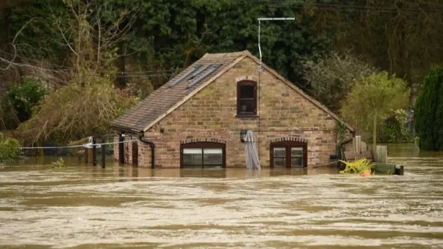 Flooded house in Ironbridge