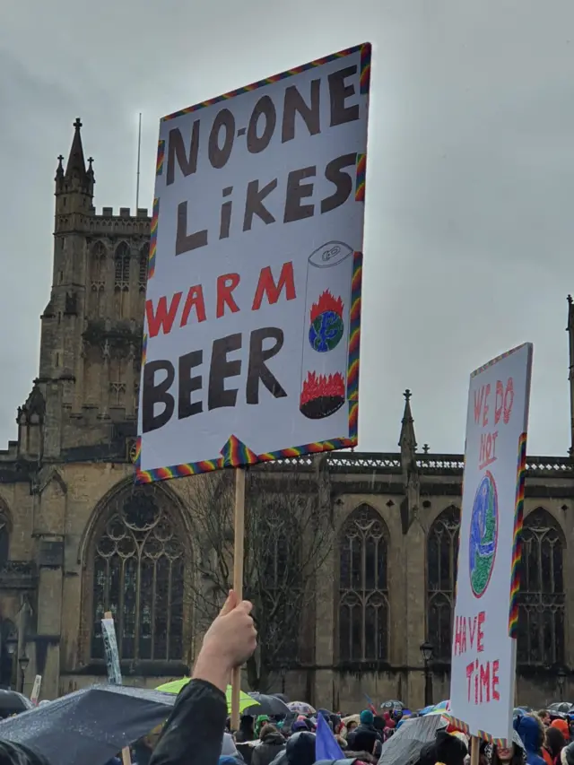 Protesters at Bristol's climate strike