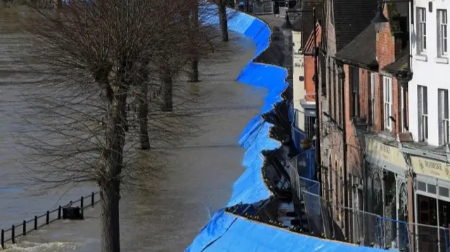 Flood barriers in Ironbridge