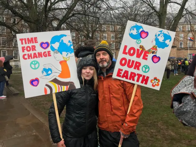 Protesters at climate strike