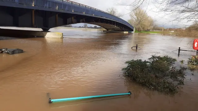 The river yesterday in Upton