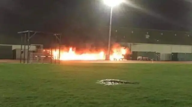 The fire at the sports club