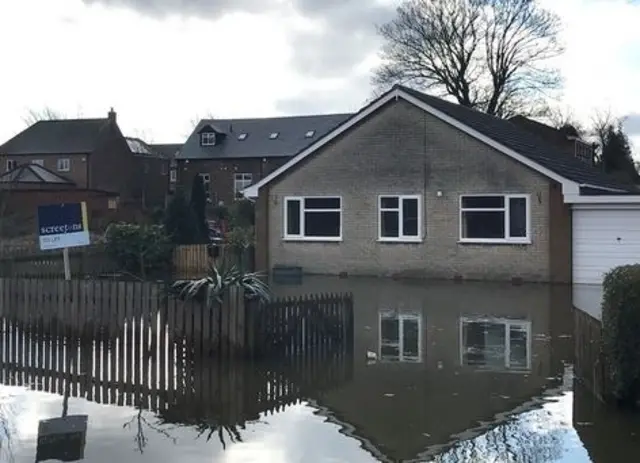 Flooded house in Snaith