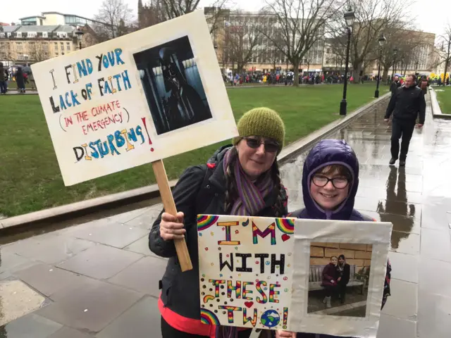 Protesters at climate strike