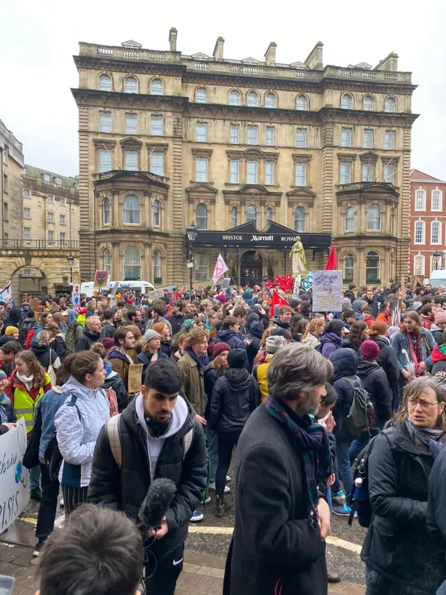 Protesters during the climate strike march