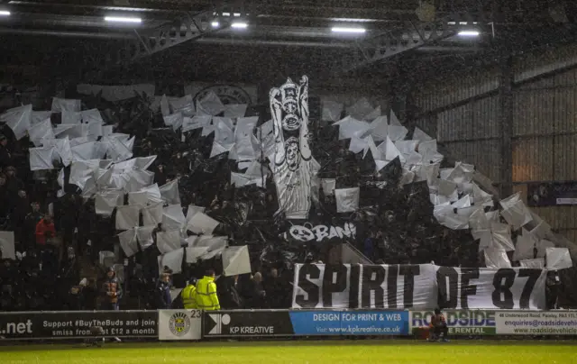 St Mirren fans' display at kick-off