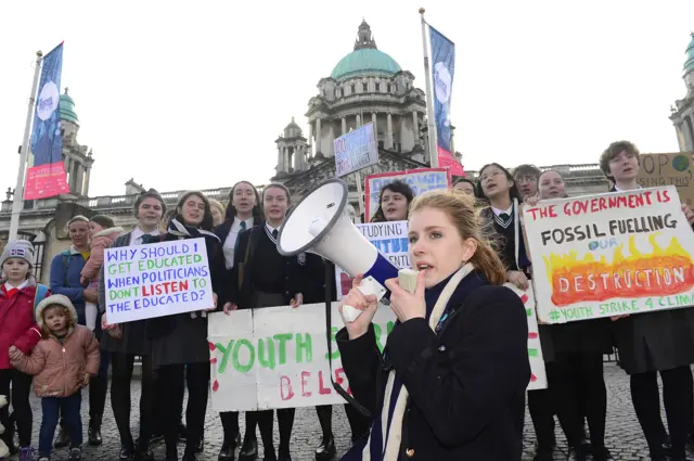 Climate change protests in Belfast