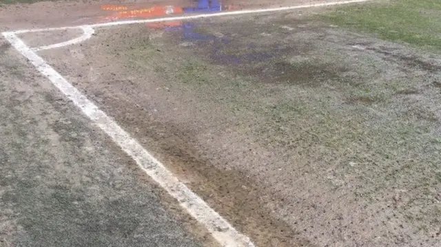 The pitch at Prenton Park