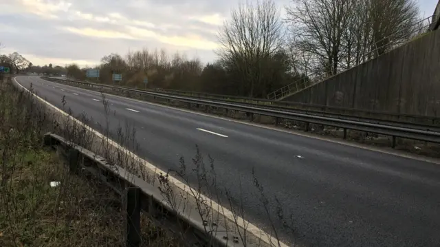 Empty A64 near crash scene