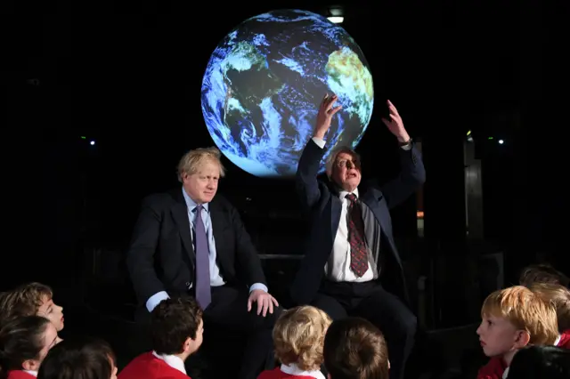 Prime Minister Boris Johnson and Sir David Attenborough at the launch