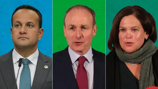 Leo Varadkar, Micheál Martin and Mary Lou McDonald