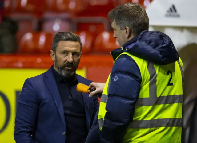 Aberdeen boss Derek McInnes speaks to BBC Scotland's Tyrone Smith