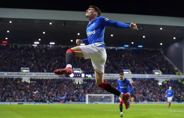 Ianis Hagi celebrates his late winner for Rangers