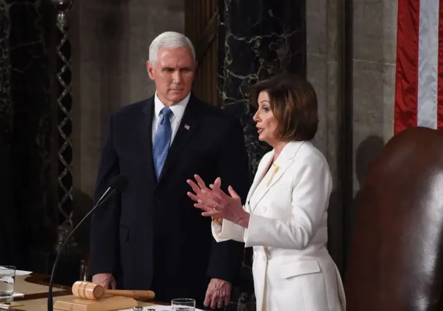 Vice-President Mike Pence and Speaker of the House Nancy Pelosi