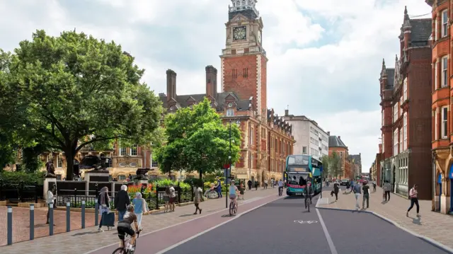 Artist impression of Horsefair Street in Leicester