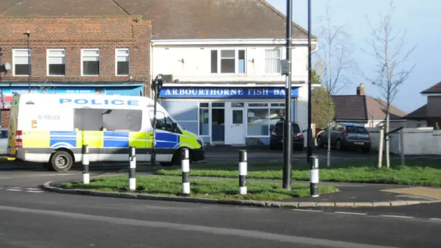 Police van near scene