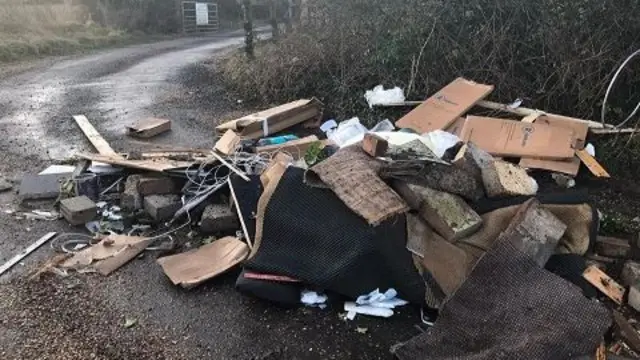 Fly tipped waste