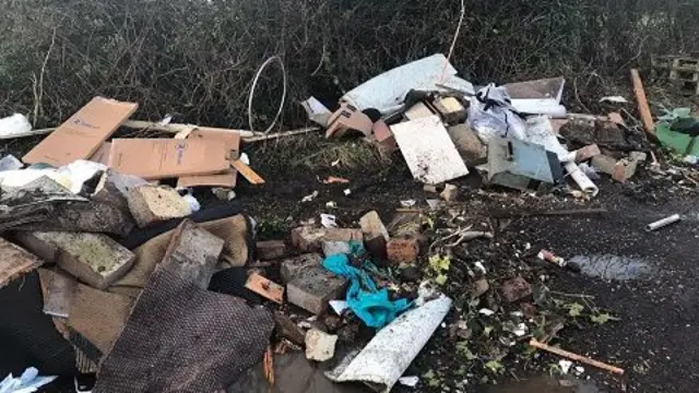 Fly tipped waste