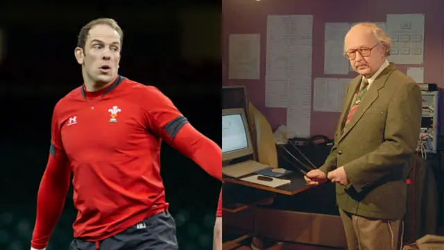 Alun Wyn Jones and weatherman Michael Fish