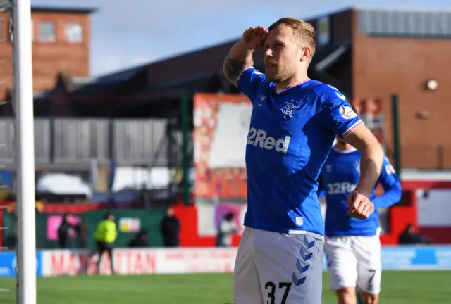 Scott Arfield's sixth goal of the season had Rangers in front