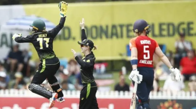 England captain Heather Knight is dismissed