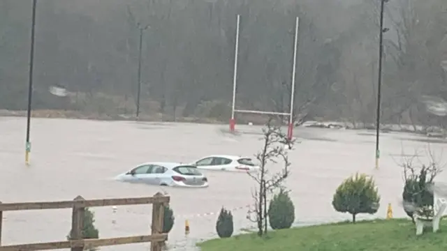 Cars in the water