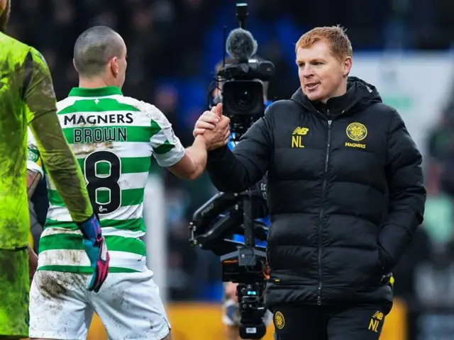 Neil Lennon with Celtic captain Scott Brown